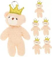 ibasenice Stuffed Bear Doll Keychain Pendant Plush Backpack Accessories 6pcs Mini Bear Ornaments