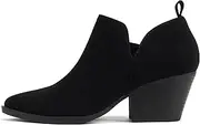 [Soda] “SECTORY” ~ Women Pointed Toe V-Cut Low Heel Ankle Bootie Shootie with Side Zipper