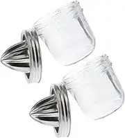 2pcs Citrus Juicers Lemon Juice Home Citrus Reamer Pomegranate Manual Juicer Hand Press Juicer Portable Manual Orange Juicer Stainless Steel Juice Press Glass Transparent