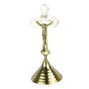 16" Inch Christian Brass Cross Jesus Catholic Antique Finish Christian Statue