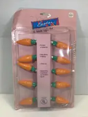 VTG Easter Carrot Blow Mold String Light Set 10 Count Indoor/Outdoor