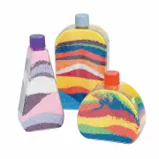 Flat-Sided Sand Art Bottles - Craft Supplies - 12 Pieces