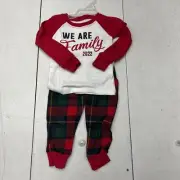 Children’s Place Plaid 2 Piece Christmas “22 PJ Set Unisex Kids Size 6-9M NEW