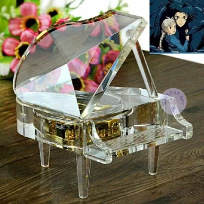 Transparent PIANO MUSIC BOX : HOWLS MOVING CASTLE