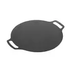 35cm Thick Cast Iron Frying Pan Flat Pancake Griddle Non-Stick Bbq Grill1383