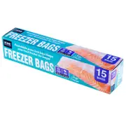 Home Master� 15PCE Freezer Bags Press Lock Air Tight Freshness 28cm