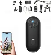 Wearable Camera,Tiny Size, 4K Mini Camera with 360° Rotation Spring Clip, Mount Anywhere, Small Body Cameras with Spring Clip, Helmet Cam for Cycling, Motorcycle (Black-1080P,64G Card)