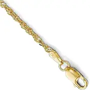 [JewelryWeb] 10k Sparkle Singapore Chain Necklace in White Gold Yellow Gold Choice of Lengths 41 46 51 61 and 1.3mm 1.7mm