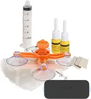 Car Glass Repair Kit: Windshield Crack Repair with UV Curing Lamp | Liquid Resin Tool with Suction Cup for Star Cracks and Dartboard Repair