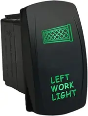 12V 20A / 24V 10A ON-Off Rocker Switch Left Work Light 6C58G Universal fits Toyota Nissan Holden Mitsubishi Ford Amarok etc. Dual LED in Green