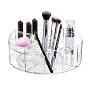 iDesign 25.4cm Cosmetic Carousel Makeup Storage Organiser Clear/Matte White