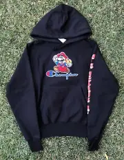 Champion X Super Mario Bros Hoodie Size XS Mens Reverse Weave Kanji Limited