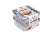 Silicone Clear Lunch Sandwich Container, 2 Pack