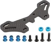 Rear Carbon Fiber Damper Stay Chassis RC Rear Damper Mount High Strength Lightweight Shock Absorber Plate for 1/10 TT02 Remote Control Car Upgrade Parts Black