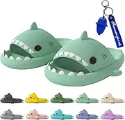 [secwell] Shark Slides Pillow Sandals for Women Men Toe Squishy Shower Slippers Cute Cartoon Summer Casual Shower Beach Shoes Toe Bathroom Pool Massage Slippers