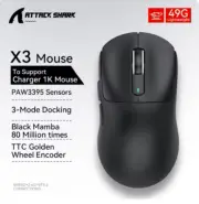 Wireless Mouse Black X3 49G SUPERLIGHT Mouse Pixart PAW3395 Gaming