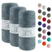 Polyester Macrame Cord 2mm x 375 Yards 1125 feet 3 skeins of 2mm Polypropyle...