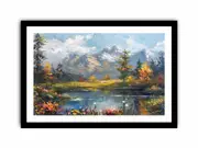 Autumn Landscape Canvas Framed Art