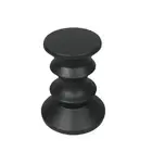 Levede Side Table Retro Terrazzo Round Black glass,rattan Side Tables
