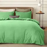 LINENOVA Quilt Cover Set Single Size - Brushed Microfiber 1200TC Super Soft Duvet Cover Set 2 Pieces with Button Closure, 1 Duvet Cover and 1 Pillowcase(Single Size, Avocado)