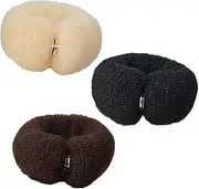 LALAFINA 3pcs Ers Curlers Shaper No Bendy Snap Doughnut Short Beige Curl Spiral Curler Er Nylon Ring Lazy Thin Maker Holder Pins Donut Hairstyles Sponge Diy Style Kit Coffee for