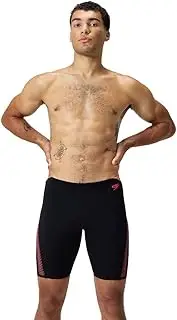 [Speedo] Men's Hyperboom Splice Jammer, Black/Coral Sands, 40