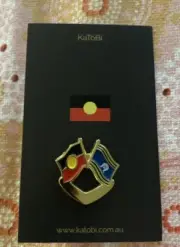 Aboriginal Torres Strait Flag With Boomerang Enamel Pin Brooch Indigenous NAIDOC