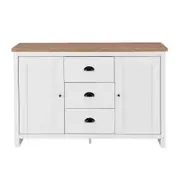 Design Square Ari Modern Sideboard Dresser Buffet Unit Storage Cabinet - Oak & White
