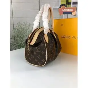 LISA二手 LV 路易威登 M40143 老花Monogram Tivoli PM 經典原花抓皺 手提包 水餃包