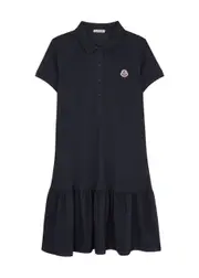 Moncler Kids Piqué Cotton Polo Dress (12-14 Years) - Navy 14 years