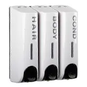 3 Pack Shower Gel Shampoo Conditioner Soap Dispenser Wall Mounted Kitchen Home Hotel Black