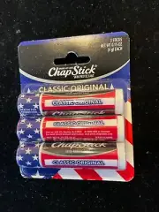 Chapstick Classic Original stars and stripesLip Balm Tubes - 0.15 Oz (Pack of 3)