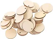 NUOBESTY DIY Wood Slices 50pcs Round Wooden Slices for Home and Decor Craft Making and Scrapbooking Decor