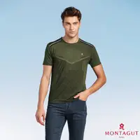 在飛比找momo購物網優惠-【MONTAGUT 夢特嬌】經典LOGO休閒透氣圓領短袖(D