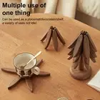 Tree-shaped Placemats Pad for Pots Pans Christmas Tree Shape Walnut Trivets Pots