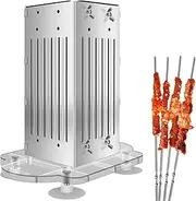 49 Holes Stainless Steel Kebab Maker Box, Kabob Maker Box BBQ Tool, with 100 Bamboo Sticks, Beef Mutton Meat Grill Machine, for Making Vegetable Kabobs Barbecue Skewer