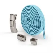 Sky Blue Elastic No Tie Boot Sneakers Flat Replacement Shoe Laces Strings #2001
