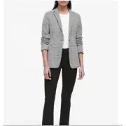 Banana Republic Long & Lean Houndstooth Plaid Blazer Size 6 NWT