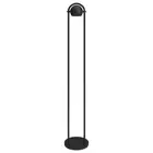 64 Black Column Floor Lamp With Black Globe Shade