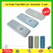 Ice Cube Tray With Lid Assorted Reusable Ice Cube Tray Easy Refill Stackable AUS