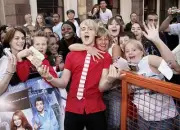 McFly member Tom Fletcher poses with fans UK Charity Premiere of J- Old Photo 1