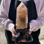 ALL 3.3LB Natural Smoky Quartz Obelisk Crystal Wand Point Healing G4585