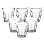 6PK Duralex Picardie Clear Tumblers Flared Tempered Glassware - 250ml