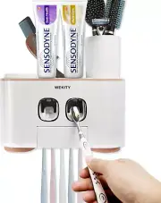 Toothbrush Holder Wall Mounted, Multi-Functional Toothbrush and Toothpaste Disp
