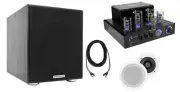 BluTube Tube Amplifier/Home Theater Receiver+2) 5.25" White Ceiling Speakers+Sub