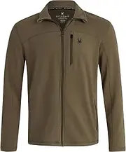 [Spyder] Men's Fleece Jacket - Lightweight Polar Fleece Lined Insulated Suede Interlock Full Zip Up Jacket for Men (S-XL)