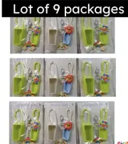 Lot Of 9 Packs Lip Balm & Hand Sanitizer Holders, Key Chains - Rainbows & Clouds