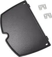 [CHILIPILI] 6558 Griddle Grill Replacement Parts for Weber Q100 Q140 Q120 Q1400 Q1000 Q1200, 12.6 x 8.6 Inches Cast Iron Cooking Griddle Insert Reversible for Weber Q1000 and Q100 Series Gas Grills