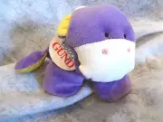 Baby Gund Puffy Luv Plush Baby Cow 5822 Purple & Yellow Baby Toy ~ NEW with TAG