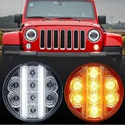 AUYICH LED Front Fender Side Marker Light Assembly Compatible with Wrangler JK Parking Light 2007 2008 2009 2010 2011 2012 2013 2014 2015 2016 2017, for Wrangler JK Accessories (B1-Clear Lens)